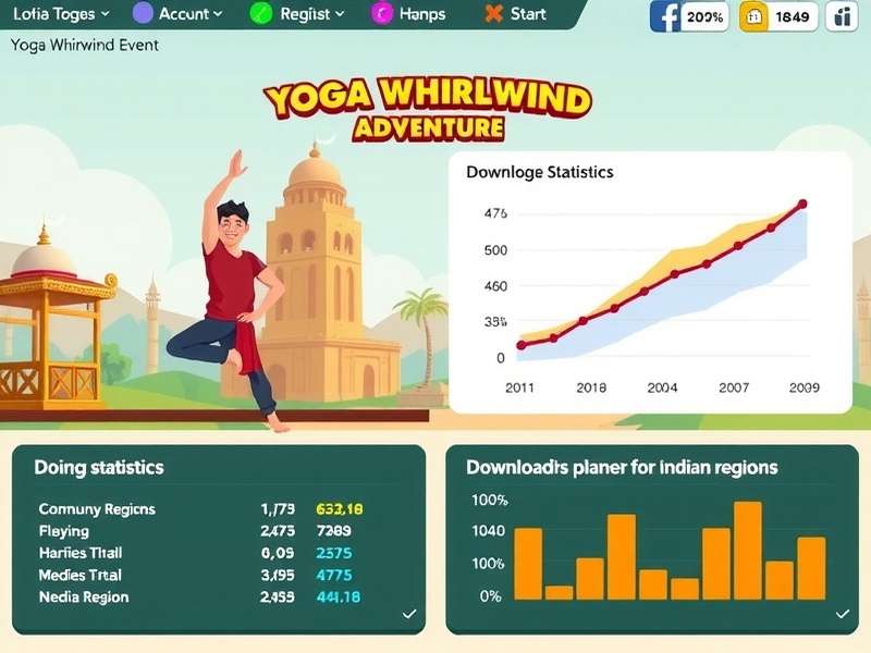 Chart showing Yoga Whirlwind Adventure download statistics across Indian regions
